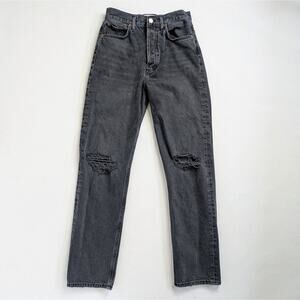 Agolde 90s Pinch Waist Jeans 25 Howl Charcoal High Rise Straight Leg Organic